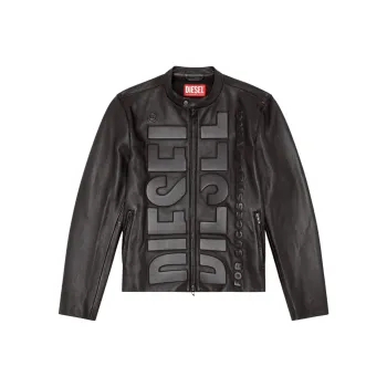DIESEL L Met Vert Logo Embossed Zipped Jacket