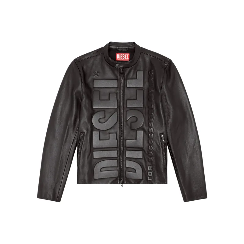 DIESEL L Met Vert Logo Embossed Zipped Jacket-0