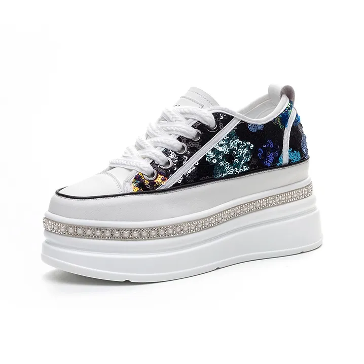 The Mystery Of Glamour Cushioning Height Increase Low Top Casual Shoes Women's-10