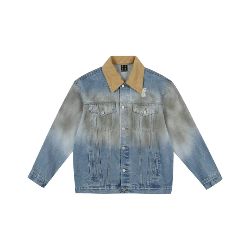 MEDM SS25 Jackets & Coats Unisex Dirty Orange Dyed Blue Denim-2