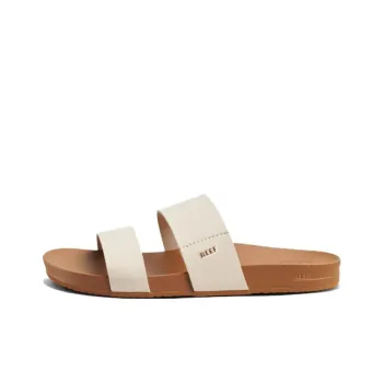 REEF Cushion Vista Odor Resistant Quick Dry Slide Slippers Women's White Brown
