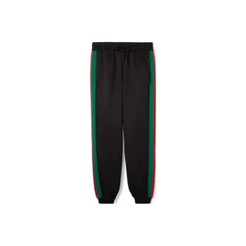 GUCCI SS24 Knitted Sports Pants Men's Black