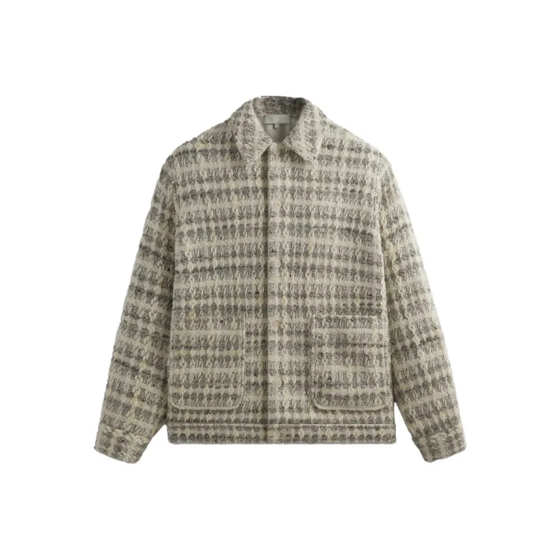 KITH Windowpane Tweed Boxy Collared Overshirt-0