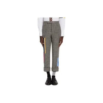 THOM BROWNE Patchwork Cropped Wool Trousers