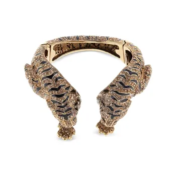 Roberto Cavalli Tiger motif Cuff Bracelet