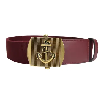GUCCI Brass Belt Unisex Burgundy Color Width 3.5CM