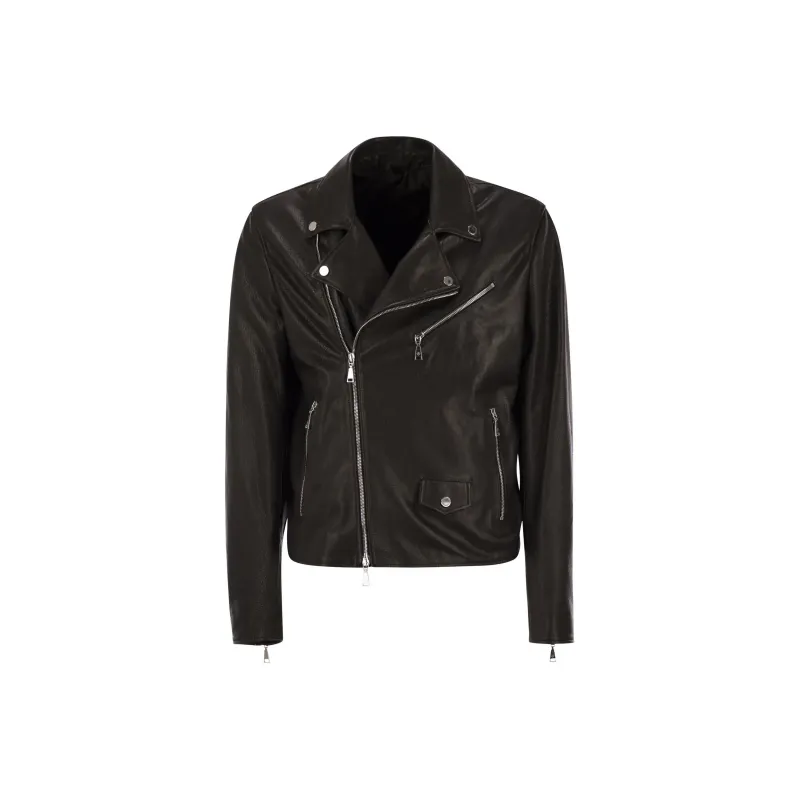 Tagliatore Leather Jacket Men's Dark Brown-0