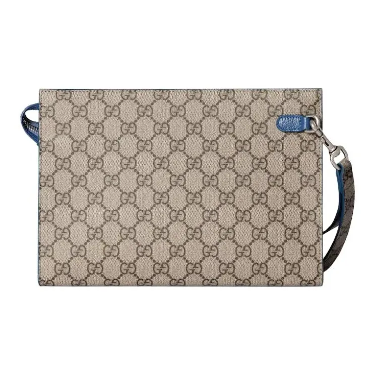 GUCCI GG Supreme Canvas Bag Clutch Unisex Beige & Dark Brown-3