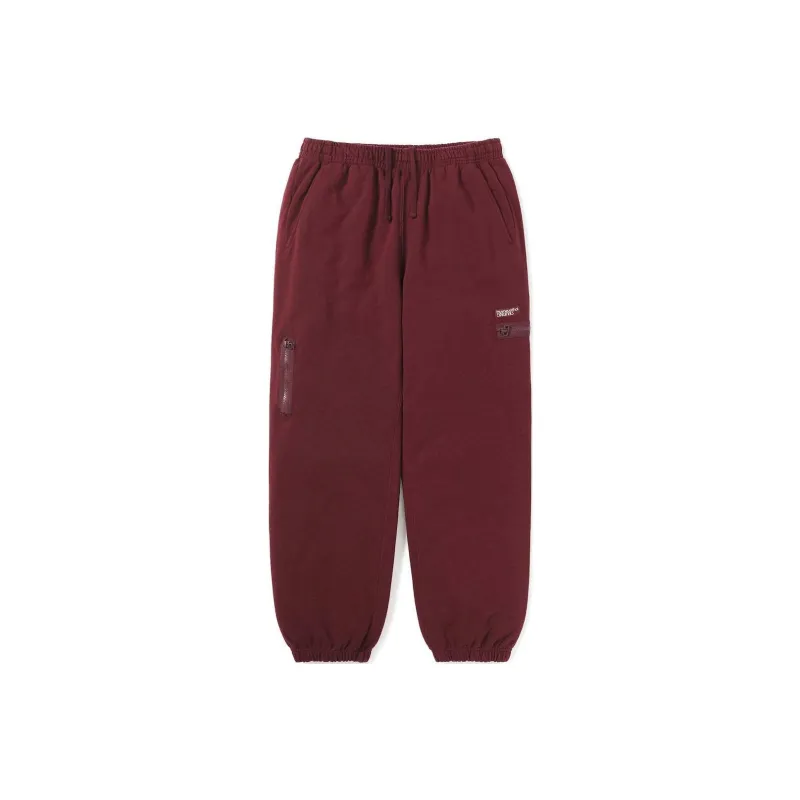 Thisisneverthat SS24 Multi Zip Sweatpant Burgundy Knitted Sports Pants Unisex Burgundy-0