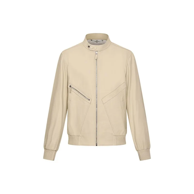 RARE Leather Jacket Men's Beige-0