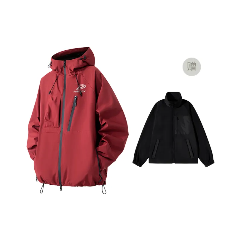 PISYPOX Waterproof And Windproof Windbreaker Jacket Unisex Black-9
