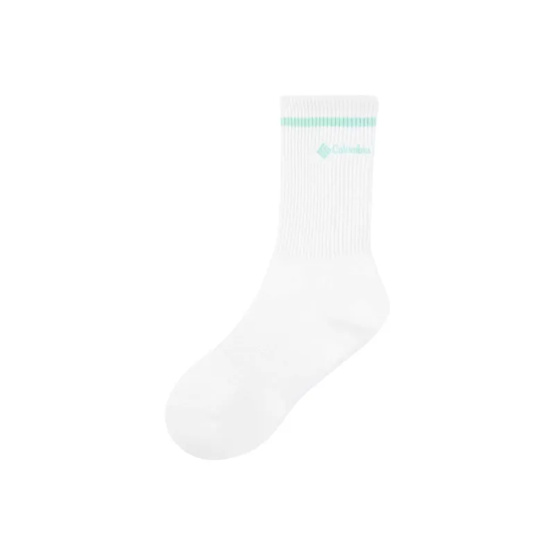 Columbia SS25 Public Cove Heights Parkth II Mid Calf Socks Unisex 1 Pack White-0