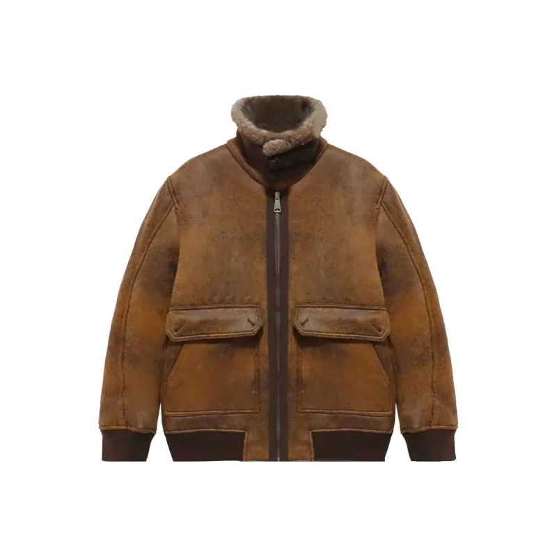 WILD LEADER Leather Jacket Unisex Caramel-0