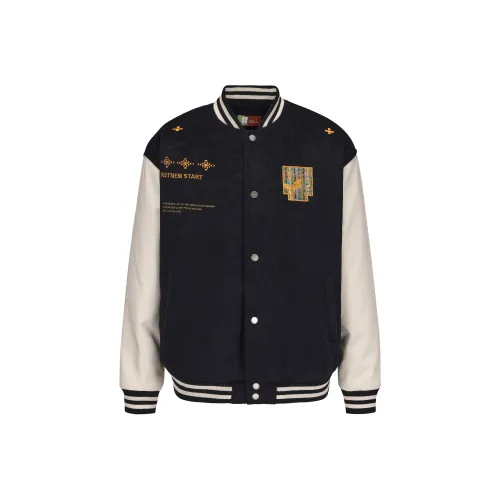 NSTNEW START Baseball Jacket Unisex Navy Blue