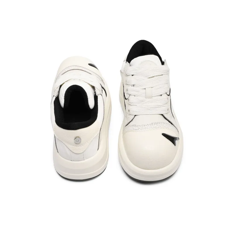 Hong Kong Meng Non slip Lightweight Low Top Skateboard Shoes Unisex White-2