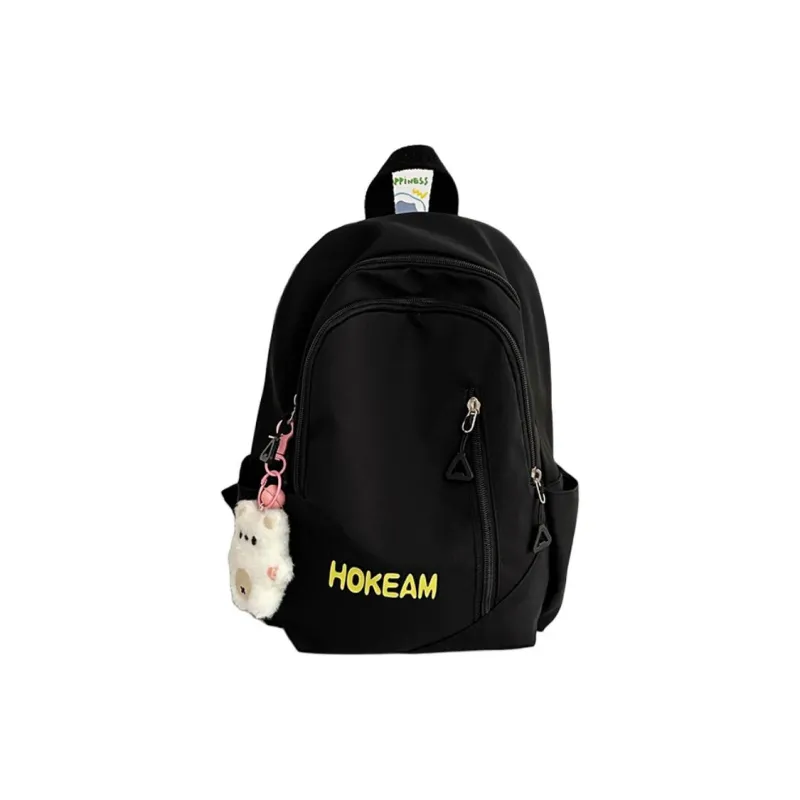URBAN FOREST Nylon Backpack Unisex Light Green/Pink/Yellow/Black/White-18