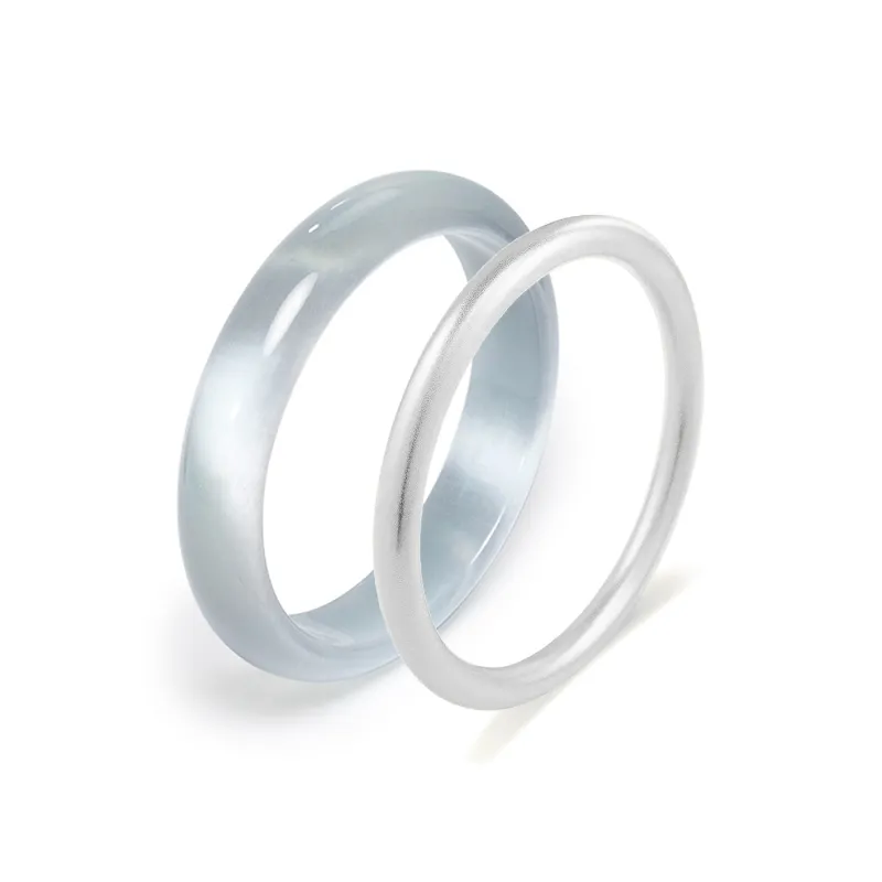 Kowloonko Glass Cat Eye Jade Bangles Women's-7