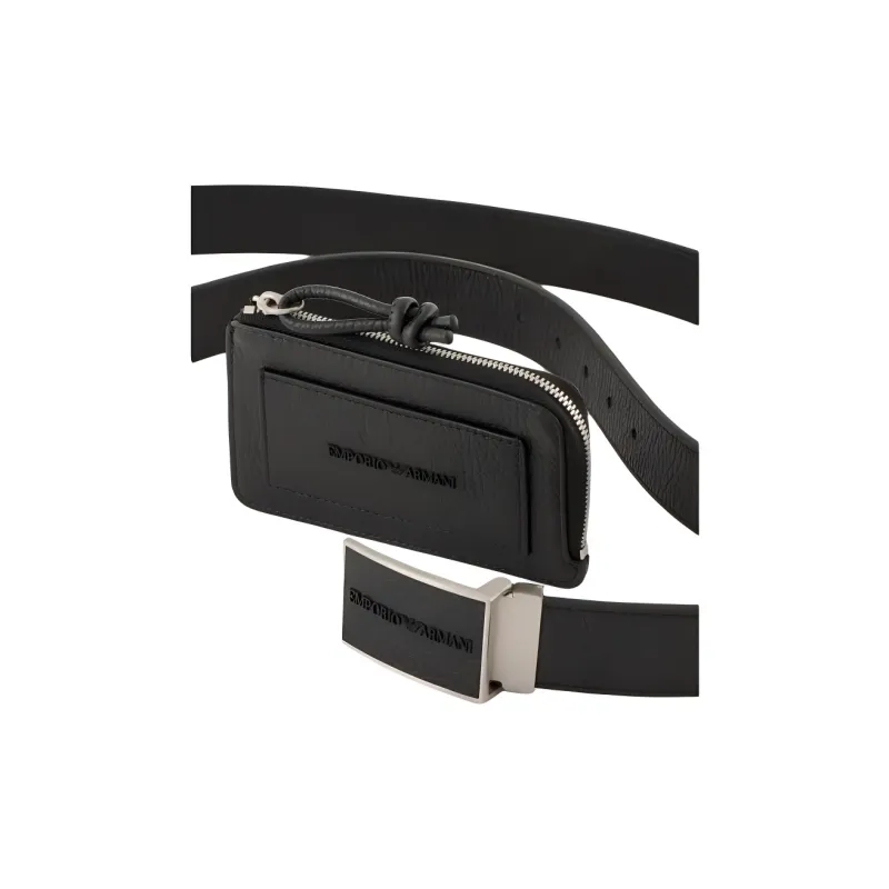 EMPORIO ARMANI Cow Leather Combo Set Women's Black-4