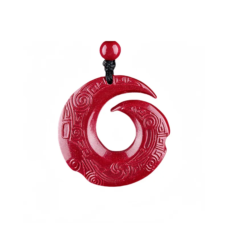 MY WORLD BEGINS AND ENDS WITH YOU Reconstructed Cinnabar Necklaces Unisex-4
