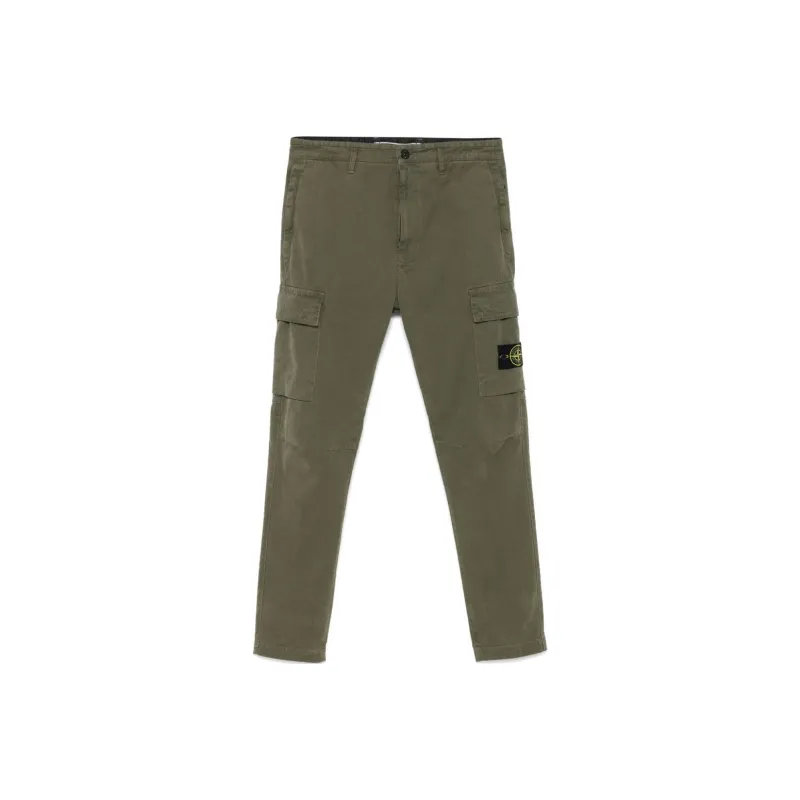 STONE ISLAND Logo Patch Tapered Trousers-0