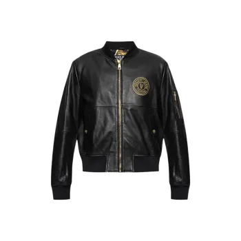 VERSACE JEANS COUTURE V Emblem Zipped Bomber Jacket