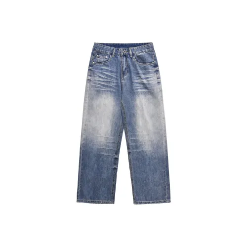 98SQUID Jeans Unisex White Blue