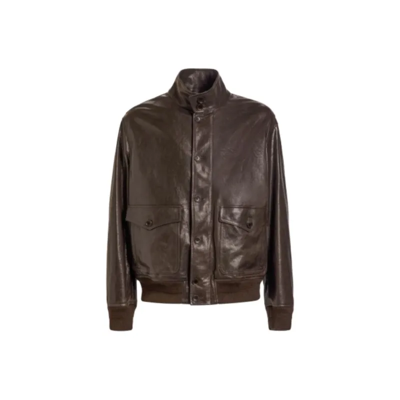 BALLY Leather Bomber Jacket-0