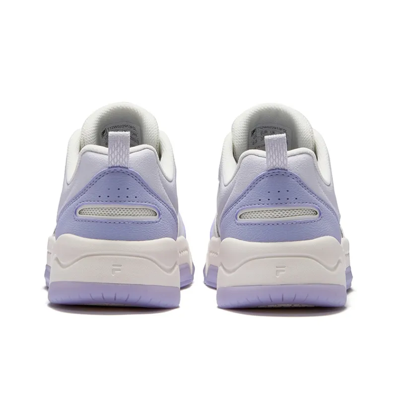 FILA FUSION BANK III Anti Slip Wear Resistant Low Top Skateboard Shoes Women's White Purple-5