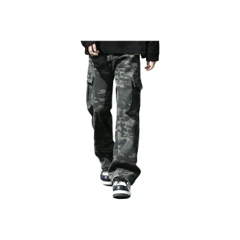Jeep Cargo Pants Unisex Camouflage Gray