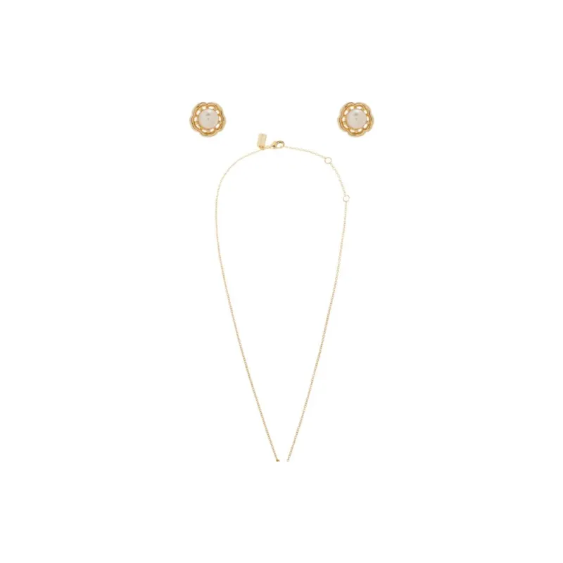 COACH Floral motif Earrings + Necklace-2