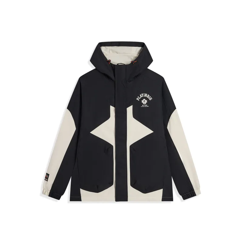 XTEP Basketball Collection Trench Coat Men's Jet Black/Tofu Skin-0