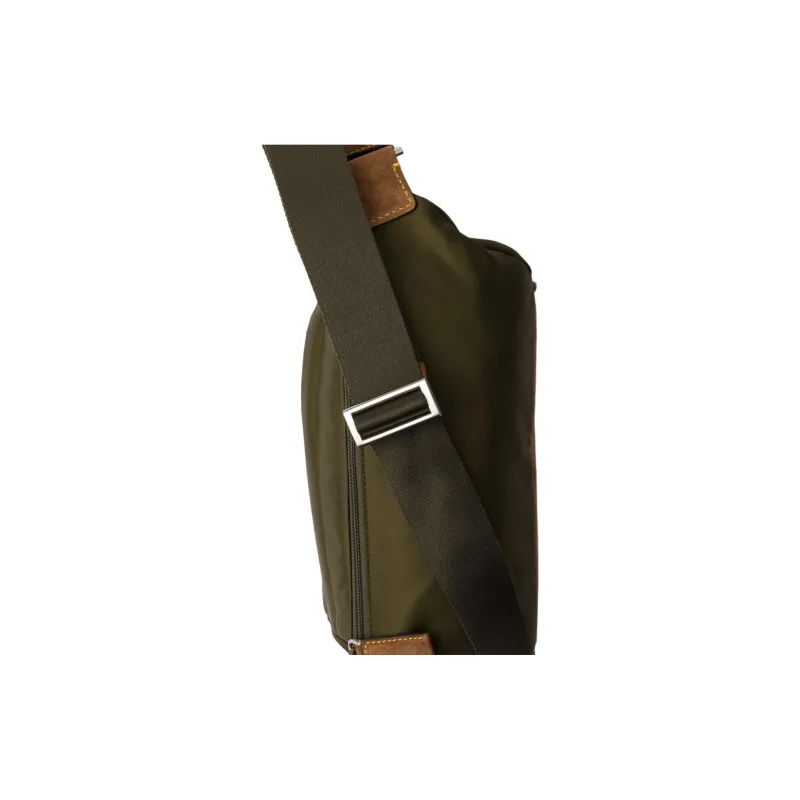 PRADA Re Nylon Recycled Nylon Fanny Pack Trumpets Men's Army Green & Cocoa Brown-4