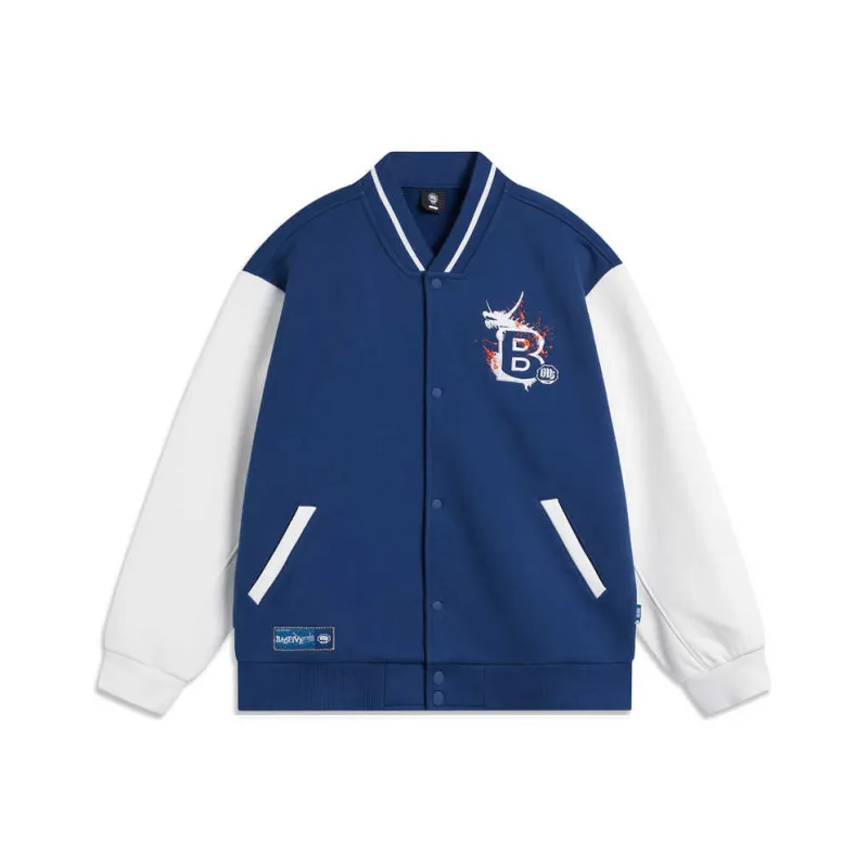 LiNing Basketball Collection Baseball Jacket Men's Navy Ivory-0