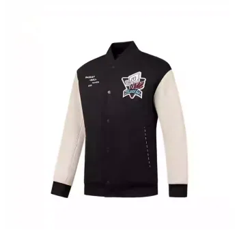 QIAODAN Baseball Jacket Men's Black/Mountain Sail White