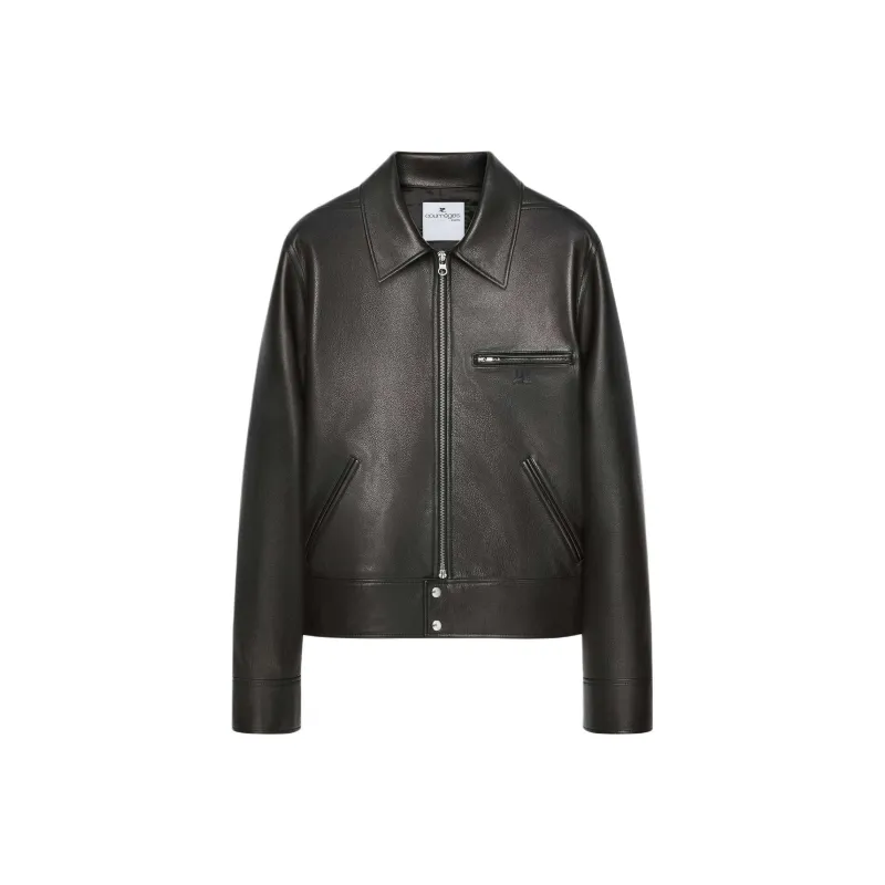COURREGES Zip up Leather Jacket-0
