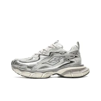 WEISHIBANGWEI Breathable Height Increase Low Top Chunky Sneakers Men's Silver
