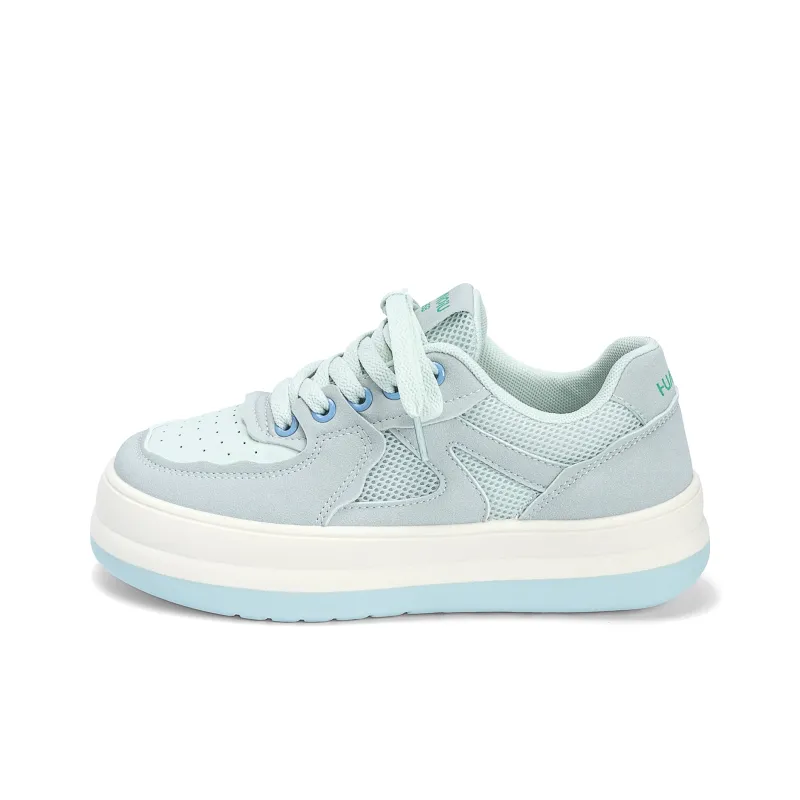 HUANQIU Breathable Height Increase Low Top Skateboard Shoes Women's Aqua-0