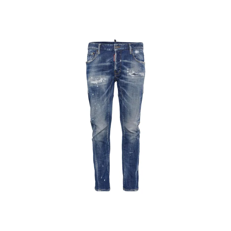 DSQUARED 2 Logo Patch Distressed Skinny Jeans-0