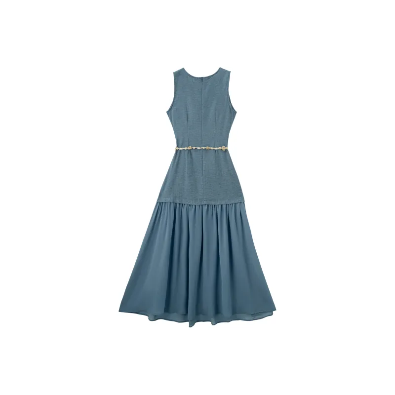 TEME Sleeveless Dress Women's Denim Blue-1