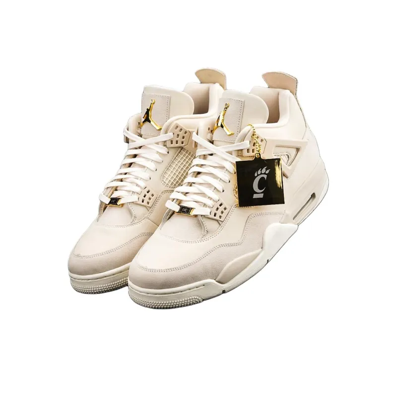 Jordan Air Jordan 4 Mid Top Basketball Shoes Unisex Beige-1