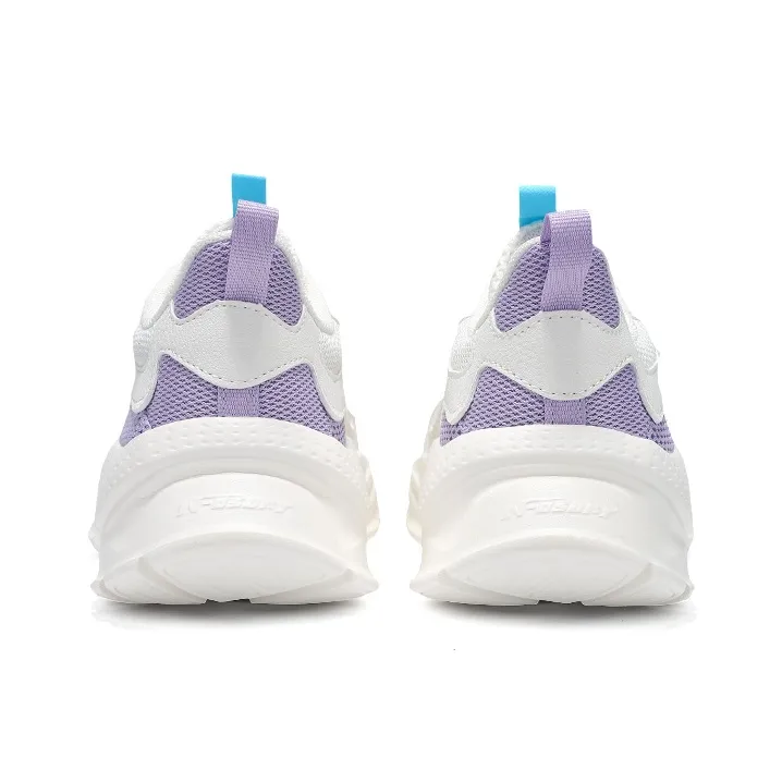 361° Cushioning, Breathable, Lightweight Low Top Casual Shoes Women's Feather White Digital Lavender-5