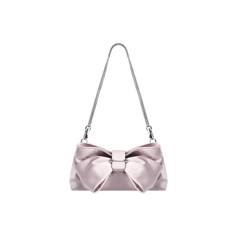 Muuluu Satin Shoulder Bag Regular Women's Cherry Blossom Pink/Wave Gray-9