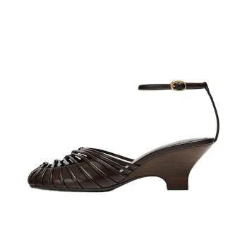 ZARA Irregular Heel High Heels 7cm Women's Dark Coffee