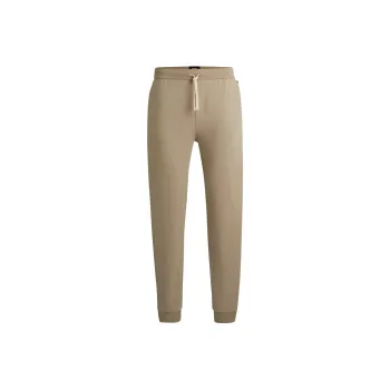 HUGO BOSS Stretch-Cotton Tracksuit Bottoms With Embroidered Logo Casual Pants Men's Light Brown