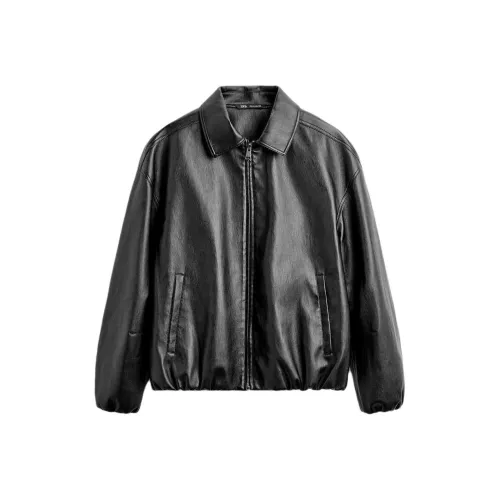 ZARA Leather Jacket Men's Black