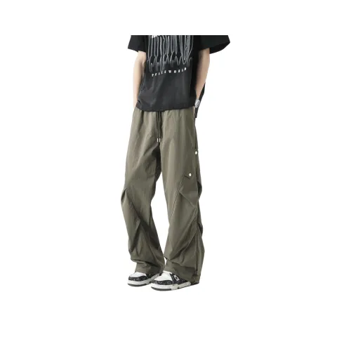 XIXN Casual Pants Unisex Army Green