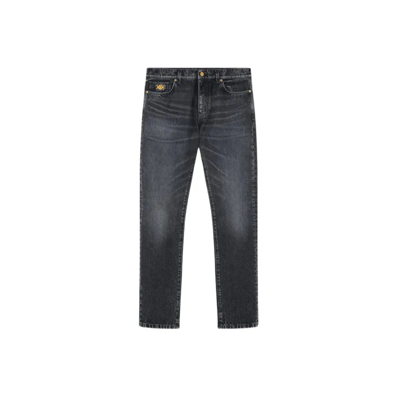 VERSACE Medusa Head Motif Straight Leg Jeans-0