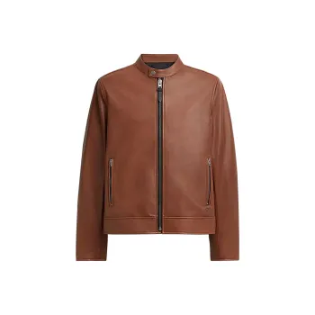 COACH RACER SS24 Leather Jacket Men's Rusty Brown