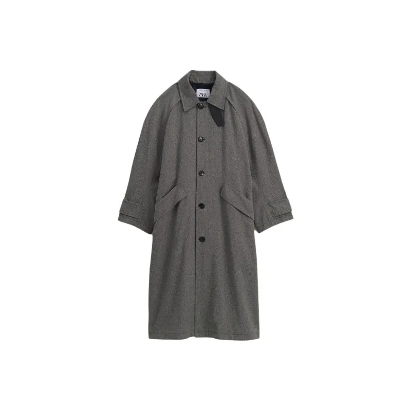 ZARA Trench Coats Men Gray-0