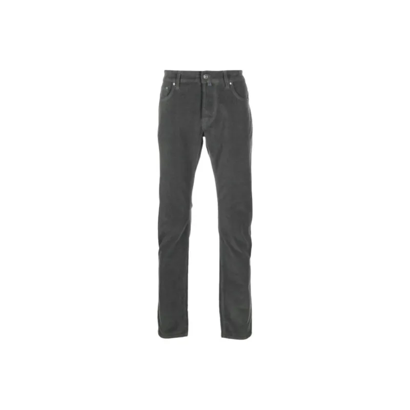 JACOB COHEN Logo Patch Straight Leg Trousers-0